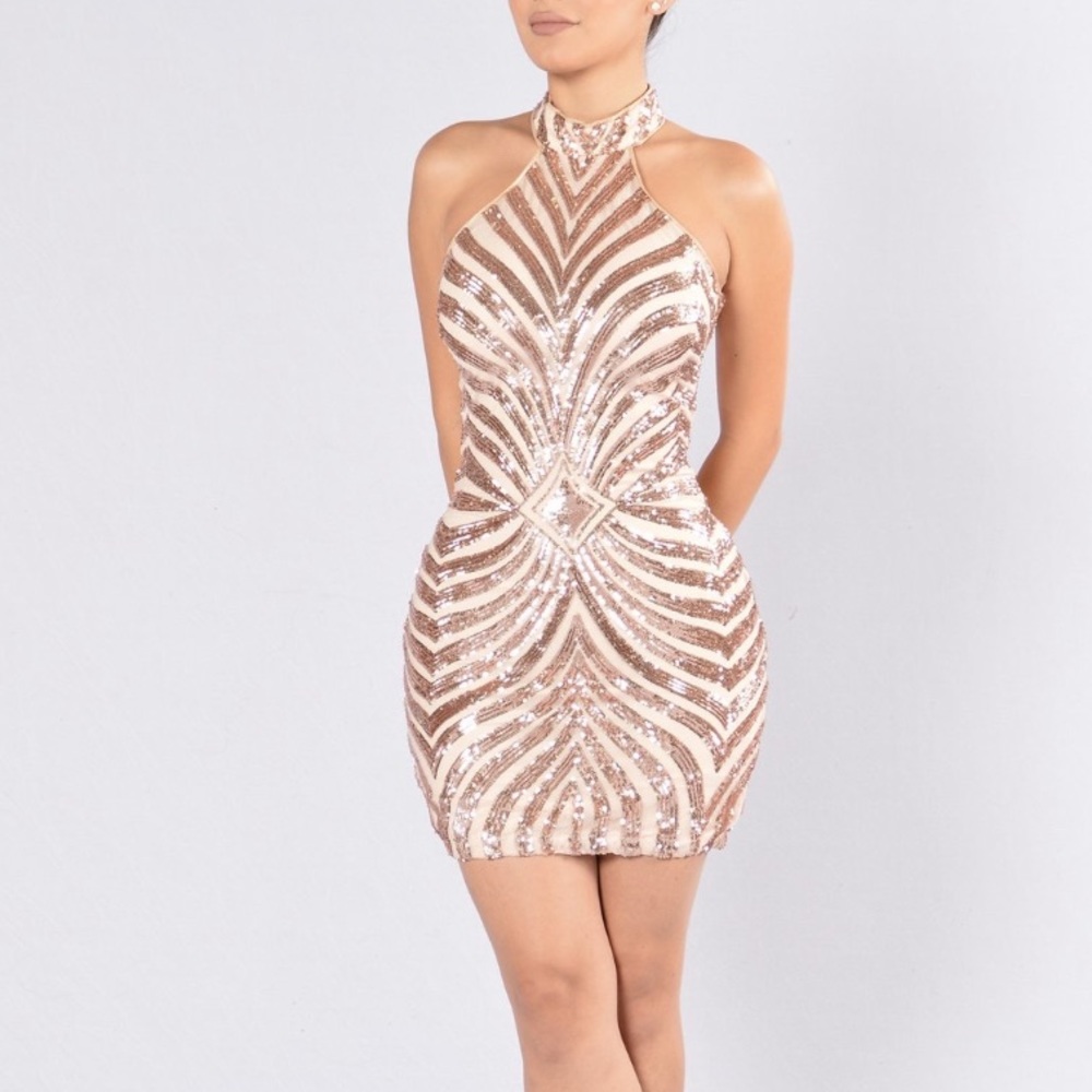 sparkly nude and gold Dress